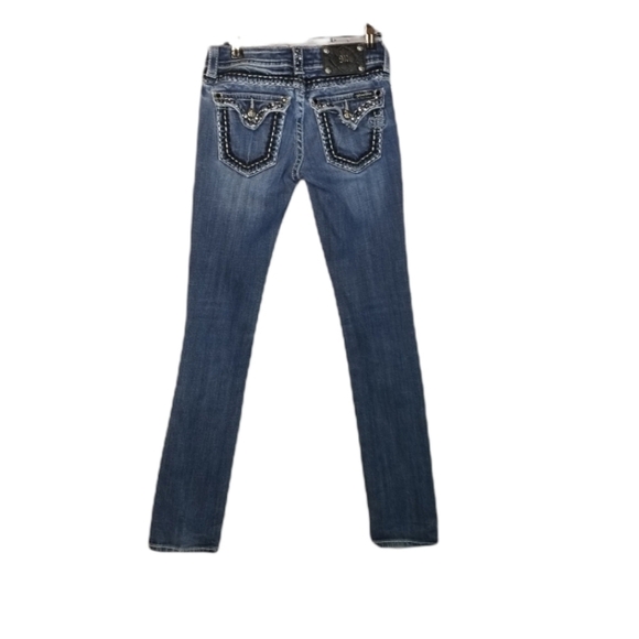 Miss Me blinged straight jeans button flap - Picture 1 of 16